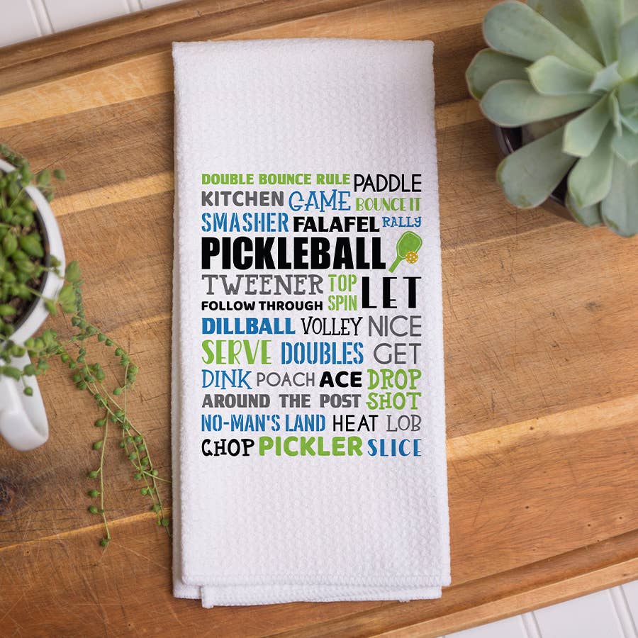Pickleball Kitchen Towel - Word Collage Kitchen Towel