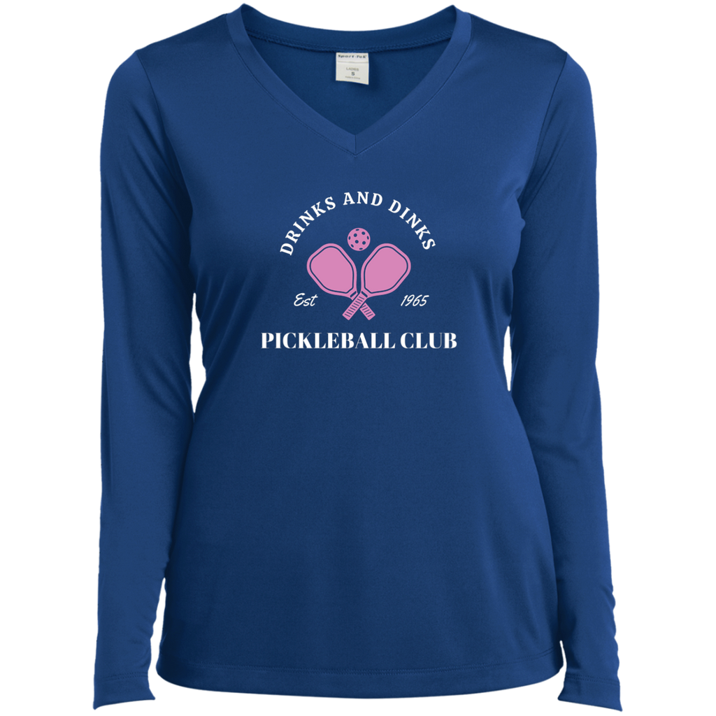 Women's Pickleball Longsleeve T-Shirt (Performance) - Drinks And Dinks Club  - True RoyaL