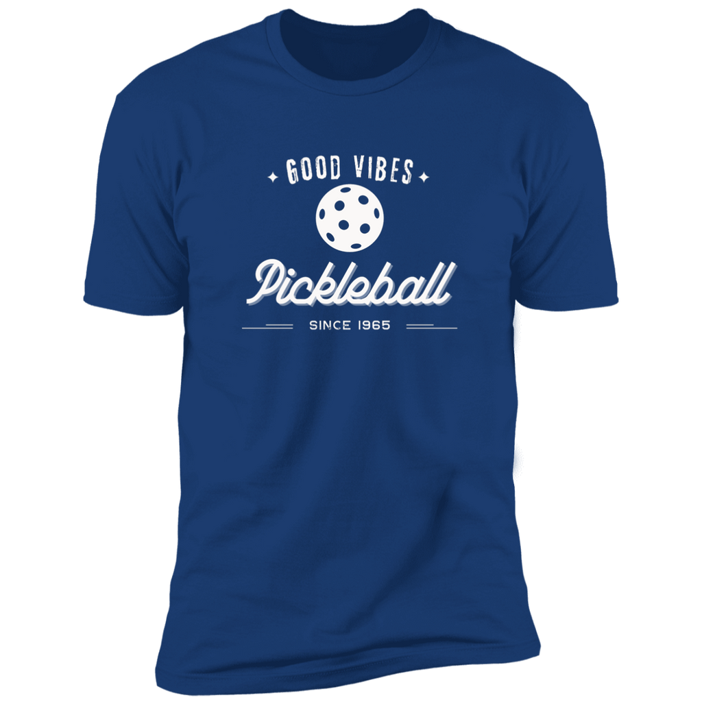 Men's Pickleball T-Shirt - Good Vibes - Cotton  - Royal