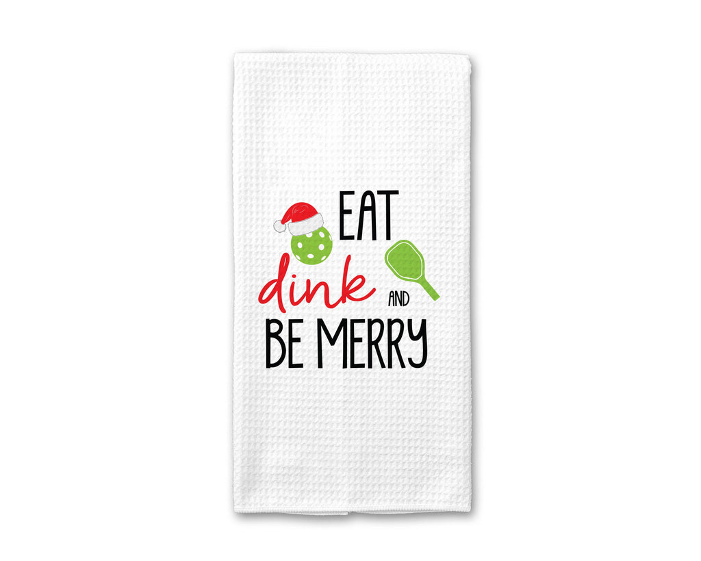 Deck the hall Pickleball Christmas Holiday Swedish Dishcloth