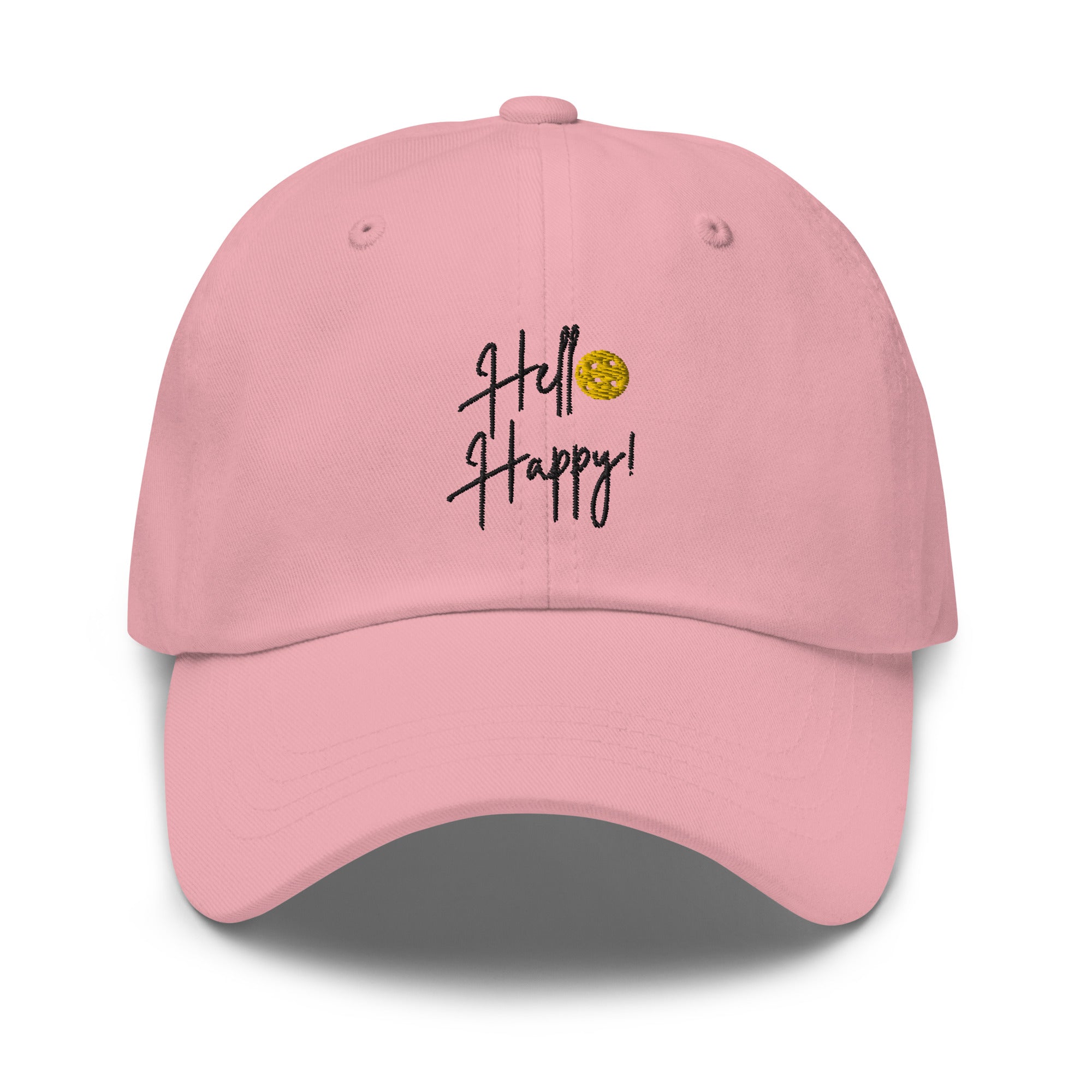 Pickleball Baseball Hat - Hello Happy! (Lighter Colors)